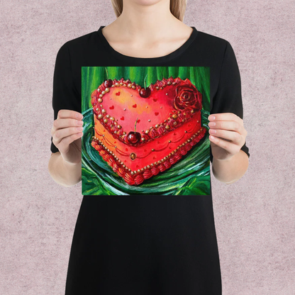 Vintage Hear-Shaped Cake Print